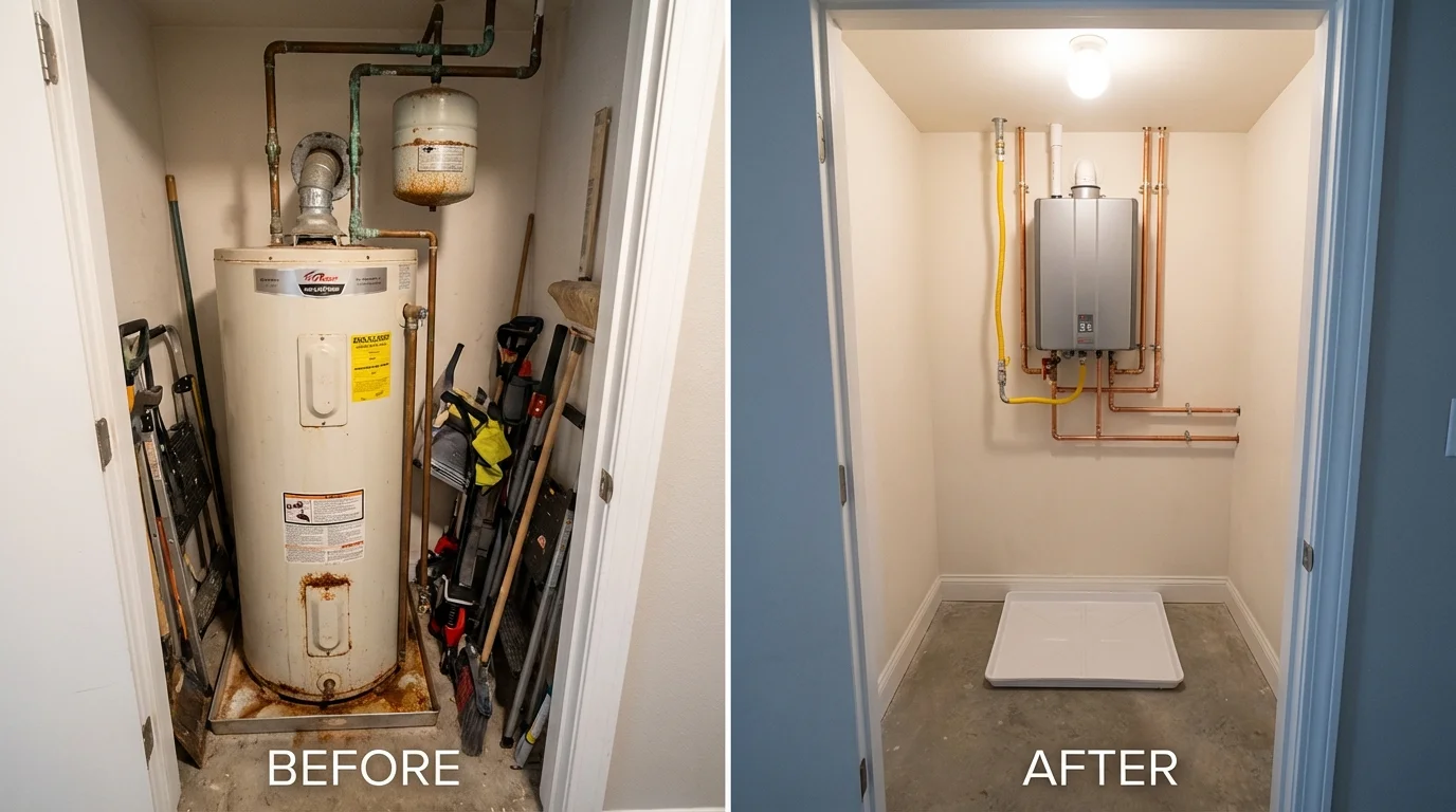 Tank water heater versus wall-mounted tankless unit comparison for Plymouth, NH homeowners